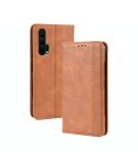 Magnetic Buckle Retro Crazy Horse Texture Horizontal Flip Leather Case for HUAWEI Honor 20pro , with Holder & Card Slots & Photo Frame(Brown)