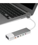 HY-601 6 in 1 USB Multi-Functional Sound Card USB + Audio 3.5 + 7.1CH / OPTICAL(Argent)