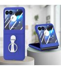 For Motorola  zara 40 Ultra Skin-Sensitive Integrated Ring Phone Case(Dark Blue)