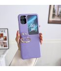 For OPPO Find N2 Filp Glossy Ring Holder Shockproof Phone Case(Purple)