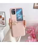 For OPPO Find N2 Filp Glossy Ring Holder Shockproof Phone Case(pink)