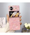 For vivo X Flip Glitter Epoxy Shell Texture Acrylic TPU Shockproof Phone Case(Pink)