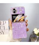 For vivo X Flip Glitter Epoxy Shell Texture Acrylic TPU Shockproof Phone Case(Purple)