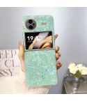 For vivo X Flip Glitter Epoxy Shell Texture Acrylic TPU Shockproof Phone Case(Blue)