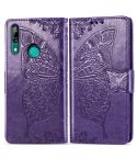 Butterfly Love Flowers Embossing Horizontal Flip Leather Case For Huawei P Smart Z with Holder & Card Slots & Wallet & Lanyard(Dark purple)