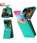 For OPPO Find N3 Flip Litchi PU Ring Holder Wallet Phone Case(Green)