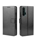 Retro Crazy Horse Texture Horizontal Flip Leather Case for HUAWEI Honor 20pro  , with Holder & Card Slots & Photo Frame(Black)