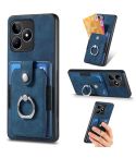 For Realme C53 4G Retro Skin-feel Ring Multi-card Wallet Phone Case(Blue)