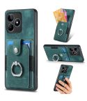 For Realme C53 4G Retro Skin-feel Ring Multi-card Wallet Phone Case(Green)