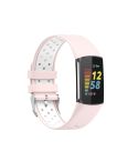For Fitbit Charge 6 Dual Color Breathable Silicone Watch Band(Pink+White)