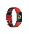 For Fitbit Charge 6 Dual Color Breathable Silicone Watch Band(Red+Black)