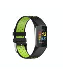 For Fitbit Charge 6 Dual Color Breathable Silicone Watch Band(Black+Lime)