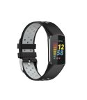 For Fitbit Charge 6 Dual Color Breathable Silicone Watch Band(Black+Gray)