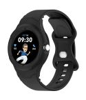 For Goolge  Pixel Watch 2 Leather Texture Silicone Integrated Watch Band(Black)