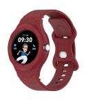 For Goolge  Pixel Watch 2 Leather Texture Silicone Integrated Watch Band(Wine Red)