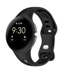 For Google Pixel Watch 2 Small Waist Butterfly Buckle Silicone Watch Band(Black)