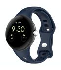 For Google Pixel Watch 2 Small Waist Butterfly Buckle Silicone Watch Band(Midnight Blue)