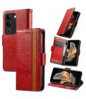 For vivo S17 CaseNeo Splicing Dual Magnetic Buckle Leather Phone Case(Red)