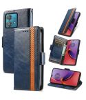 For Motorola Moto G84 CaseNeo Splicing Dual Magnetic Buckle Leather Phone Case(Blue)