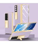 For Honor Magic Vs2 Electroplated Case-film Integral Hinge Shockproof Phone Case(Purple)