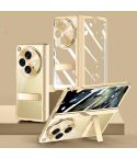 For OPPO Find N3 Electroplated Case-film Integral Hinge Shockproof Phone Case(Gold)