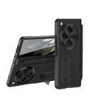 For OPPO Find N3 Integrated Film Plain Leather Phone Case with Pen(Black)