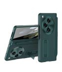 For OPPO Find N3 Integrated Film Plain Leather Phone Case with Pen(Green)