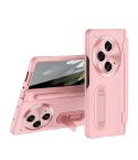 For OPPO Find N3 Integrated Film Plain Leather Phone Case with Pen(Pink)
