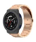 For Amazfit Active Edge A2212 Three Beads Stainless Steel Watch Band(Rose Gold)
