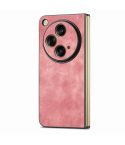 For OPPO Find N3 Vintage Leather PC Back Sckproof Phone Case(Pink)