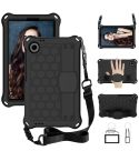 For Blackview Tab 60 8.7 2023 Honeycomb EVA Hybrid PC Tablet Case with Strap(Black+Black)