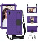For Blackview Tab 60 8.7 2023 Honeycomb EVA Hybrid PC Tablet Case with Strap(Purple+Black)