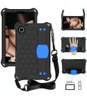 For Alcatel Joy Tab2 2020 / 3T 8.0 Honeycomb EVA Hybrid PC Tablet Case with Strap(Black+Blue)