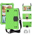 For Alcatel Joy Tab2 2020 / 3T 8.0 Honeycomb EVA Hybrid PC Tablet Case with Strap(Green+Black)