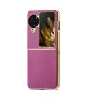 For OPPO Find N3 Flip Litchi Leather Electroplating Shockproof Phone Case(Purple)