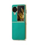 For OPPO Find N3 Flip Litchi Leather Electroplating Shockproof Phone Case(Green)