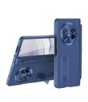 For Huawei  Mate X5 Integrated Film Plain Leather Phone Case with Pen(Blue)