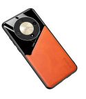 For Honor X9b All-inclusive Leather Organic Glass Phone Case(Yellow)
