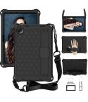 For Xiaomi Redmi Pad SE 11 2023 Honeycomb EVA Hybrid PC Tablet Case with Strap(Black+Black)