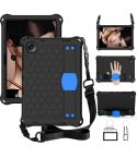 For Xiaomi Redmi Pad SE 11 2023 Honeycomb EVA Hybrid PC Tablet Case with Strap(Black+Blue)