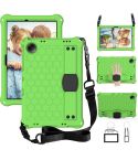 For Xiaomi Redmi Pad SE 11 2023 Honeycomb EVA Hybrid PC Tablet Case with Strap(Green+Black)