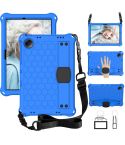 For Xiaomi Redmi Pad SE 11 2023 Honeycomb EVA Hybrid PC Tablet Case with Strap(Blue+Black)