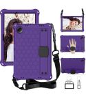 For Xiaomi Redmi Pad SE 11 2023 Honeycomb EVA Hybrid PC Tablet Case with Strap(Purple+Black)