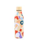 JUNSUNMAY Geometric Patterns Coating 304 Stainless Steel  550ml Water Vacuum Bottle(Yellow)