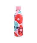 JUNSUNMAY Geometric Patterns Coating 304 Stainless Steel  550ml Water Vacuum Bottle(Pink)