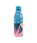 JUNSUNMAY Geometric Patterns Coating 304 Stainless Steel  550ml Water Vacuum Bottle(Blue)