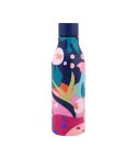 JUNSUNMAY Geometric Patterns Coating 304 Stainless Steel  550ml Water Vacuum Bottle(Dark Blue)