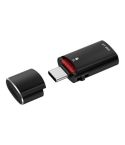 JS-72 USB Drive 2 in 1 Card Reader High-Speed USB 3.0 Converter USB-C/Type-C OTG Adapter(Black)