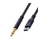 JS-101 USB-C / Type-C to 3.5mm Audio Cable Braided HiFi Sound AUX Cord, Length: 1.2m