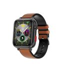 G18 1.83 inch Color Screen Smart Watch Leather Strap, Support  Noninvasive Blood Sugar / Uric Acid(Brown)